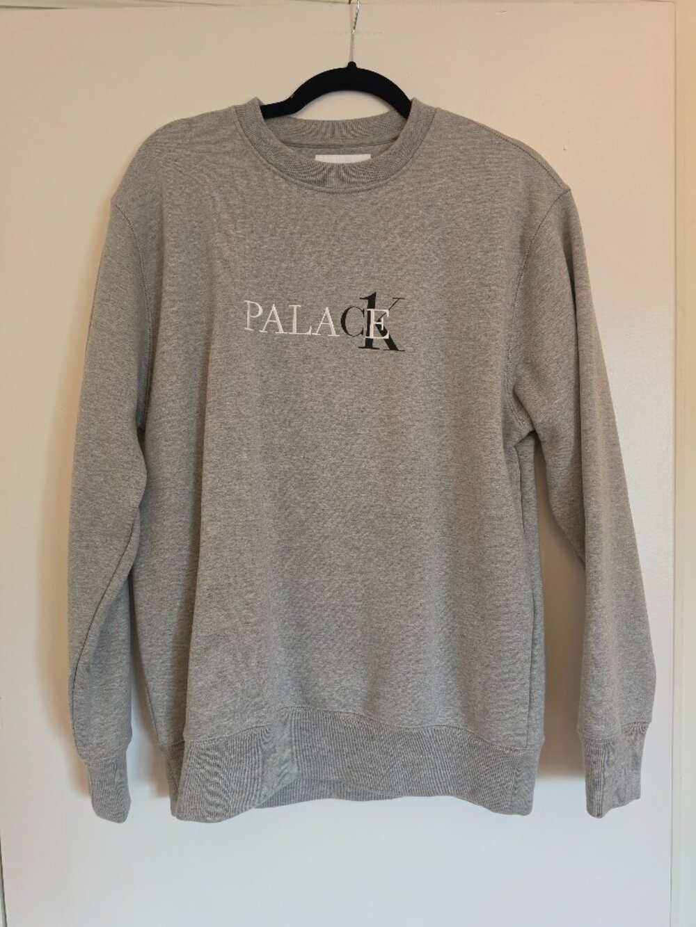 PALACE x CALVIN KLEIN CK1 Crewneck Sweatshirt Grey Medium NWOT